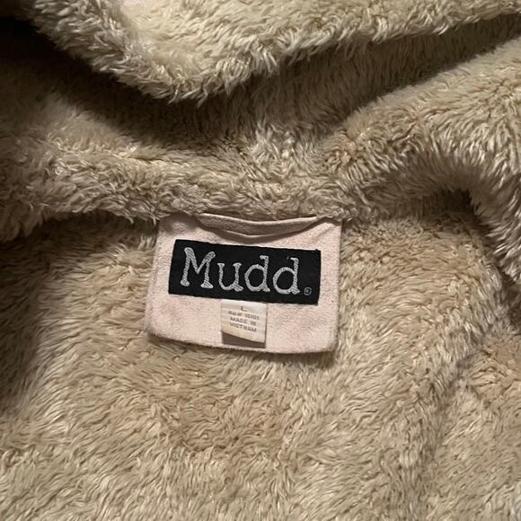 Vintage Mudd Faux Suede Beige Coat Size Large - Picture 3 of 10